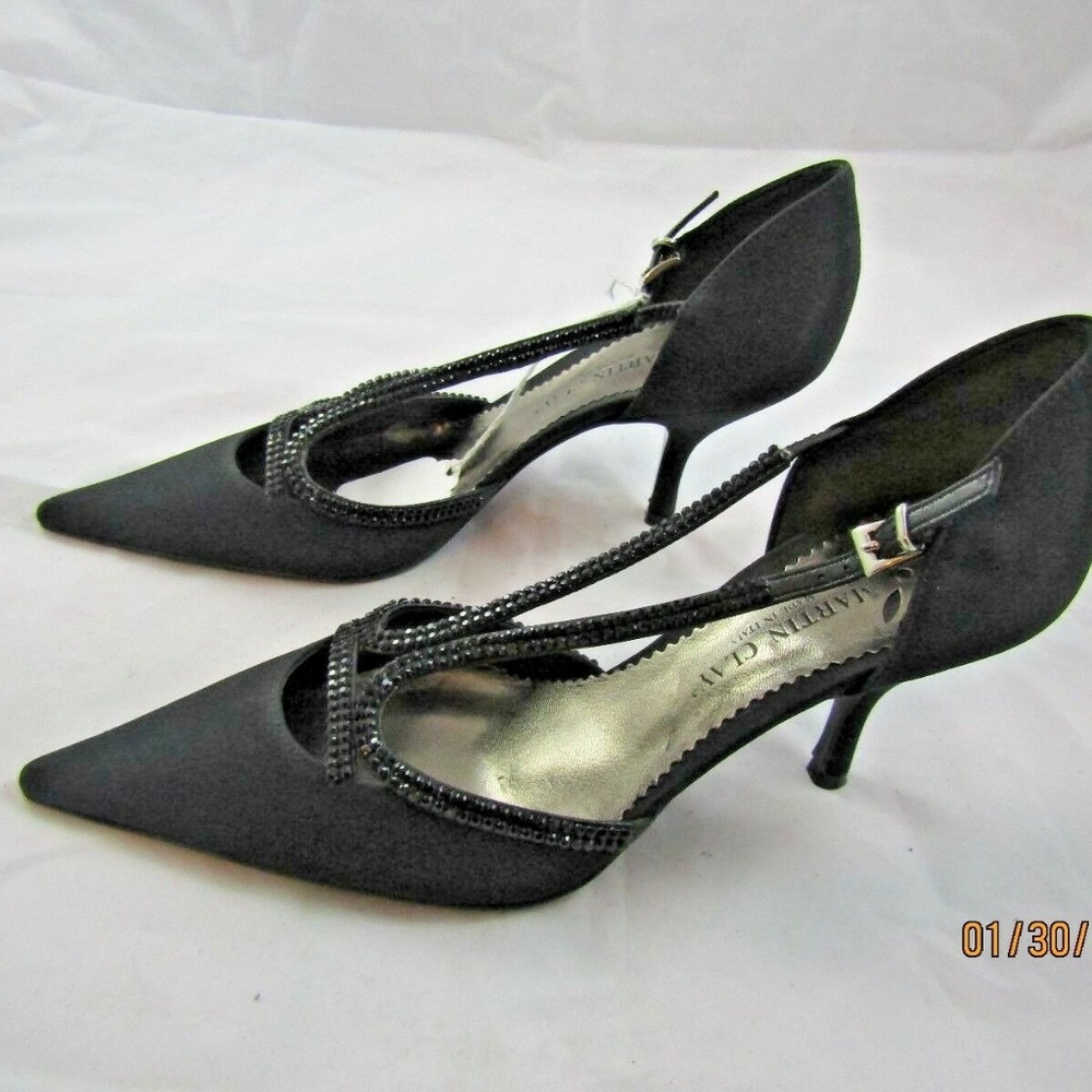 MARTIN CLAY Rhinestones Pointy Toe Pumps - Picture 3 of 7